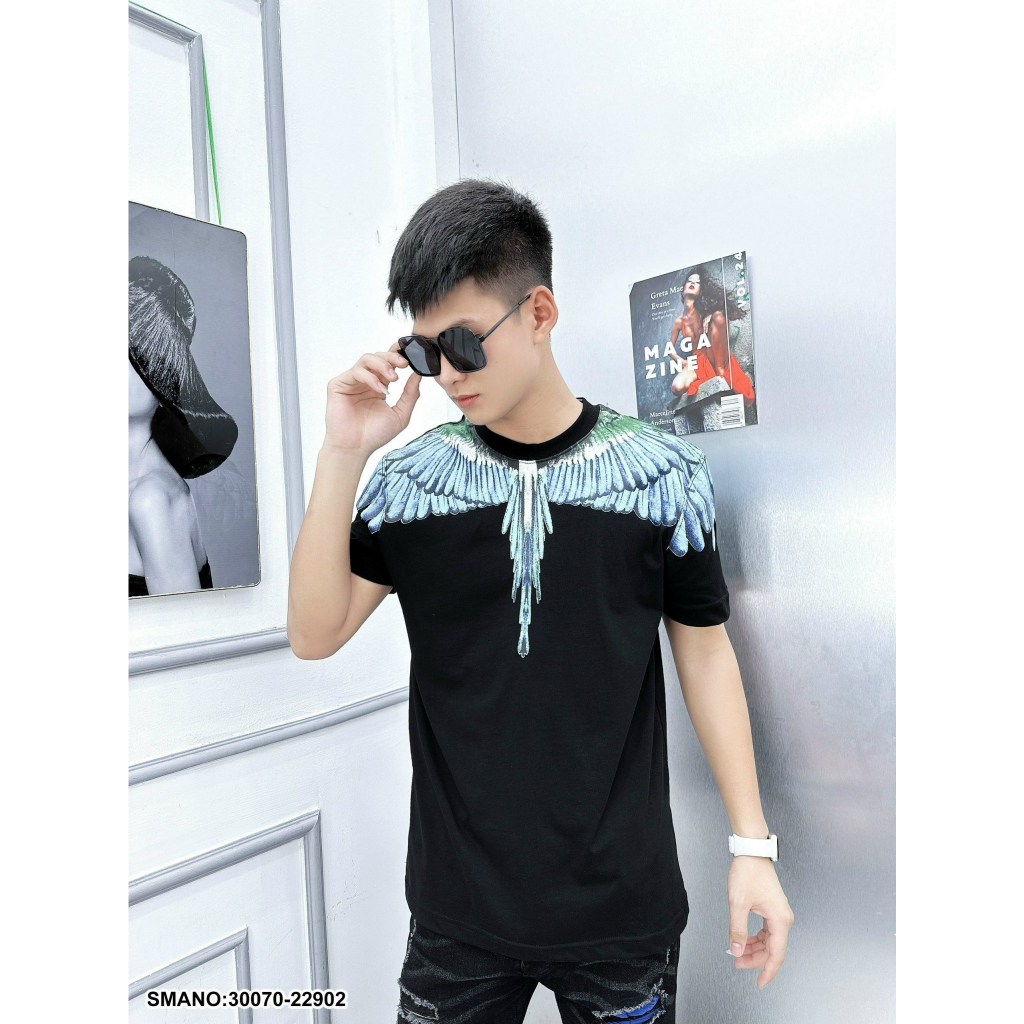 Áo Thun Nam Burlon Hoạ Tiết Siêu Đẹp - Áo Phông Nam Burlon Cánh Chim Cao Cấp