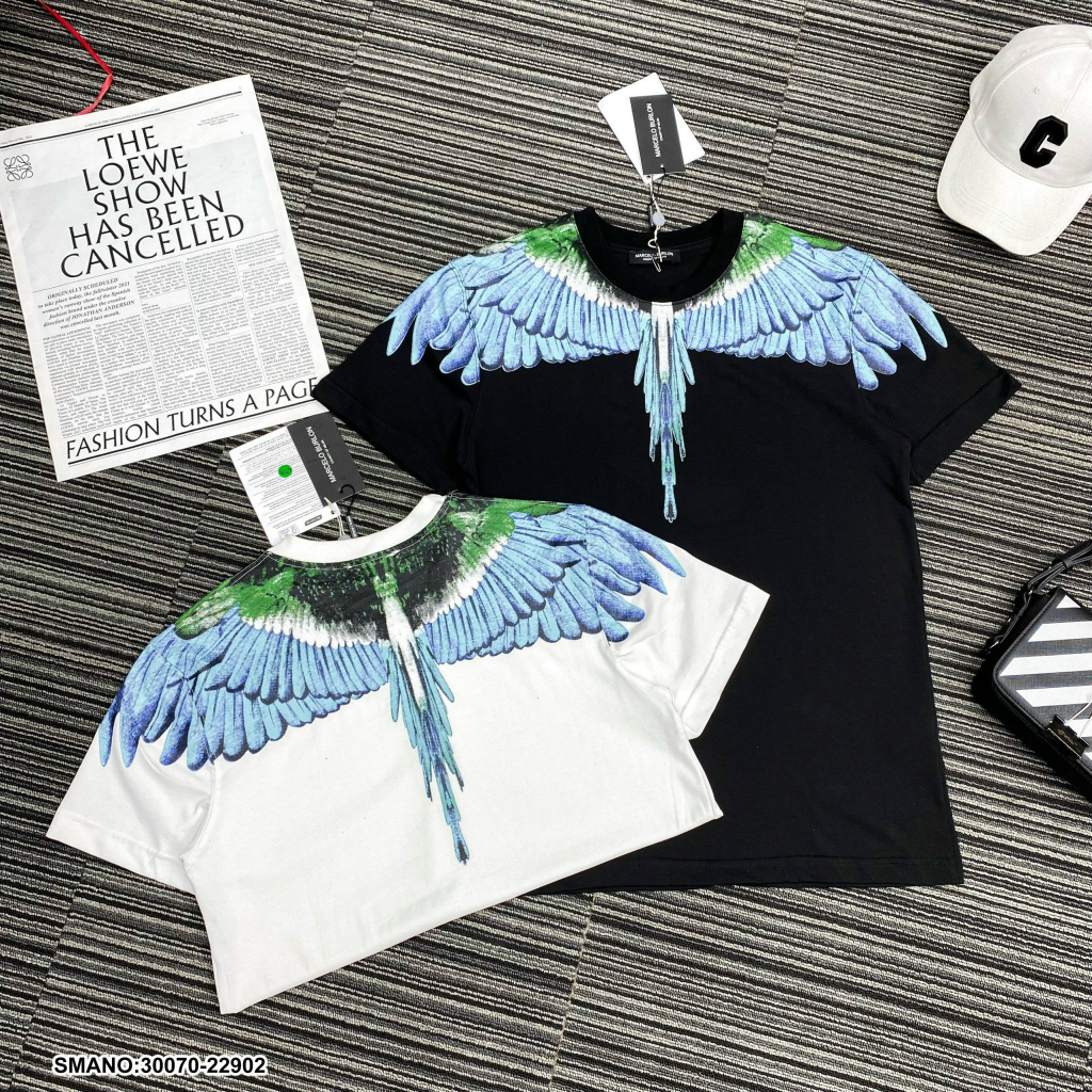 Áo Thun Nam Burlon Hoạ Tiết Siêu Đẹp - Áo Phông Nam Burlon Cánh Chim Cao Cấp