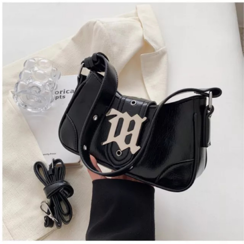 Túi xách nữ da đẹp HOKOBI đeo chéo ML kẹp nách sang chảnh da nhăn quai khuy siêu hót