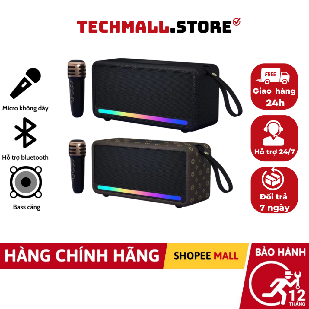 Loa Bluetooth Hát Karaoke M2203 Nhỏ Gọn Tiện Lợi Hỗ trợ thẻ Micro SD & USB Hàng Chính Hãng- TECHMALL