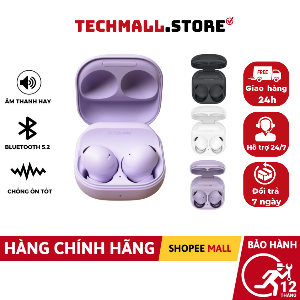 Tai Nghe Bluetooth Không Dây Galaxy Buds 2 Pro Âm Thanh Hay Chống Nước Chống Ồn Thiết Kế Ấn Tượng- TECHZONEMALL