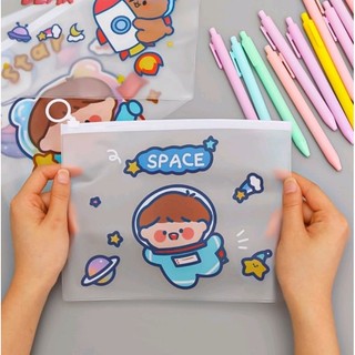 🧸👝🖍túi đựng bút hoạt hình khóa zip👩‍🚀🛸🚀