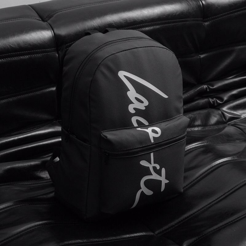 Balo Thời Trang LC Backpack Full Black Logo Signature Chất Liệu Da Si Cao Cấp Chống Nước Balo Đen Trơn BÁNH MÌ STORE