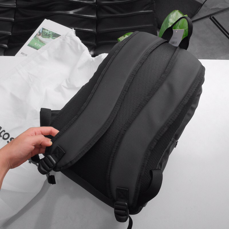Balo Thời Trang LC Backpack Full Black Logo Signature Chất Liệu Da Si Cao Cấp Chống Nước Balo Đen Trơn BÁNH MÌ STORE