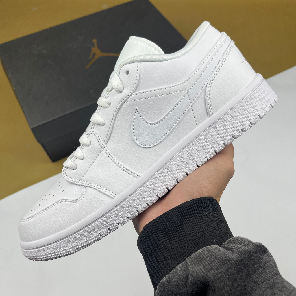 Giày JD1 Low Triple White, JD1 Thấp Full Trắng Bản Cao Cấp - Than.Shoes