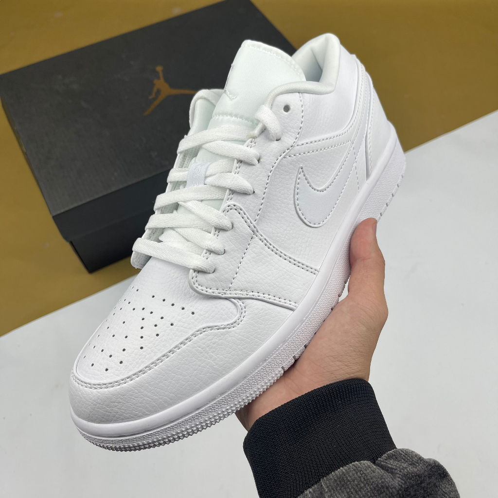 Giày JD1 Low Triple White, JD1 Thấp Full Trắng Bản Cao Cấp - Than.Shoes