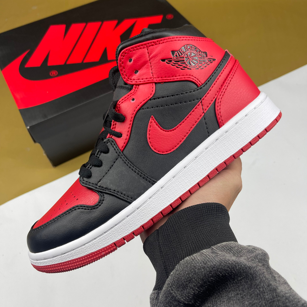 Giày JD1 Mid Banned, JD1 Cao Đỏ Đen - Than.Shoes