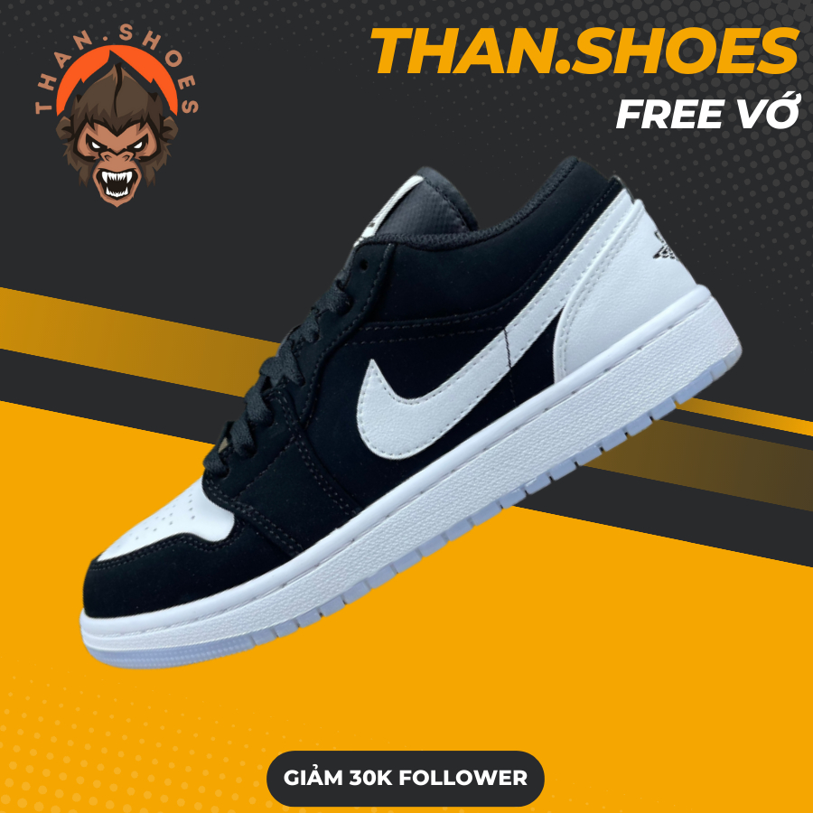 Giày JD1 Low Diamond Boyz 2022, JD1 Thấp Đen Trắng Đế Trong - Than.Shoes