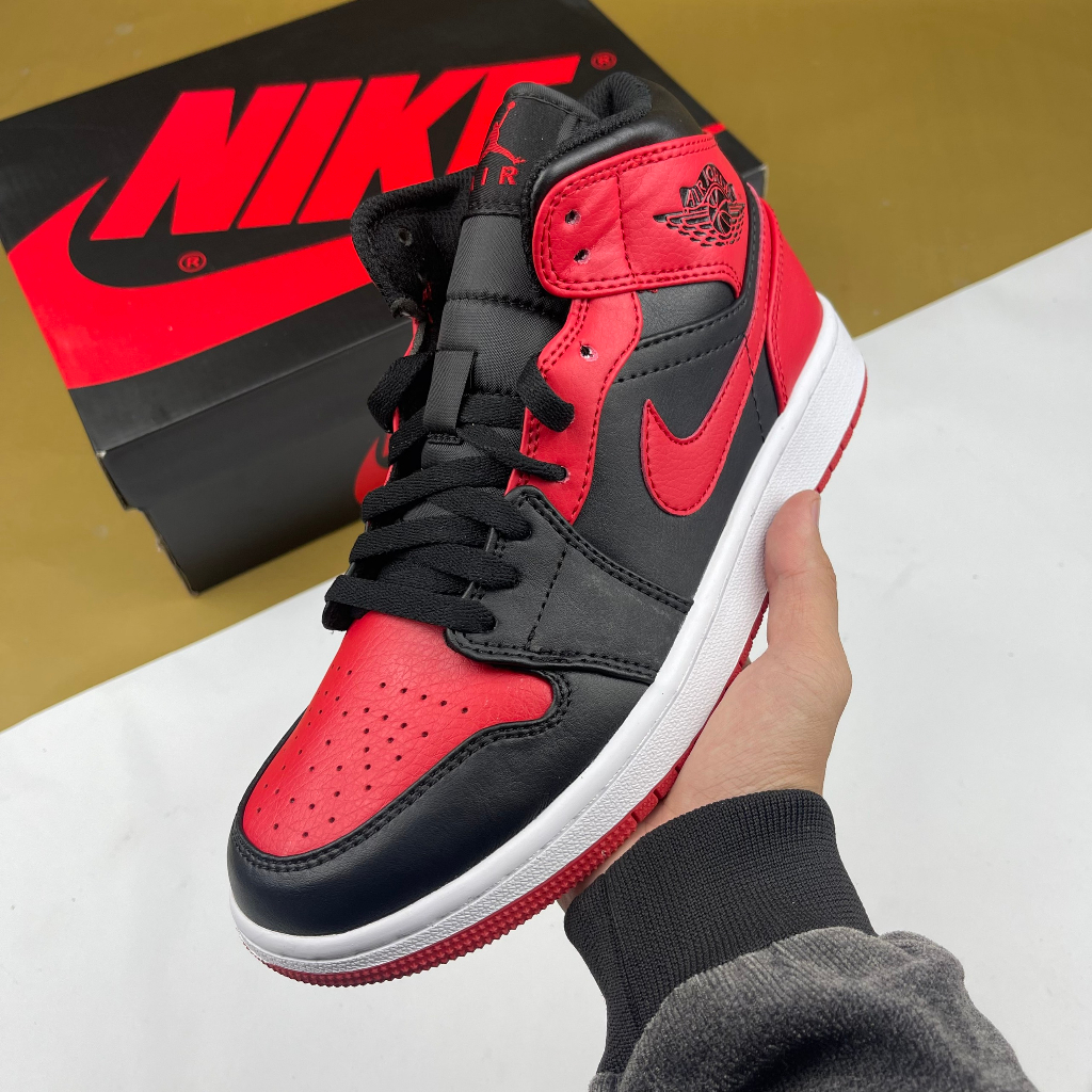 Giày JD1 Mid Banned, JD1 Cao Đỏ Đen - Than.Shoes