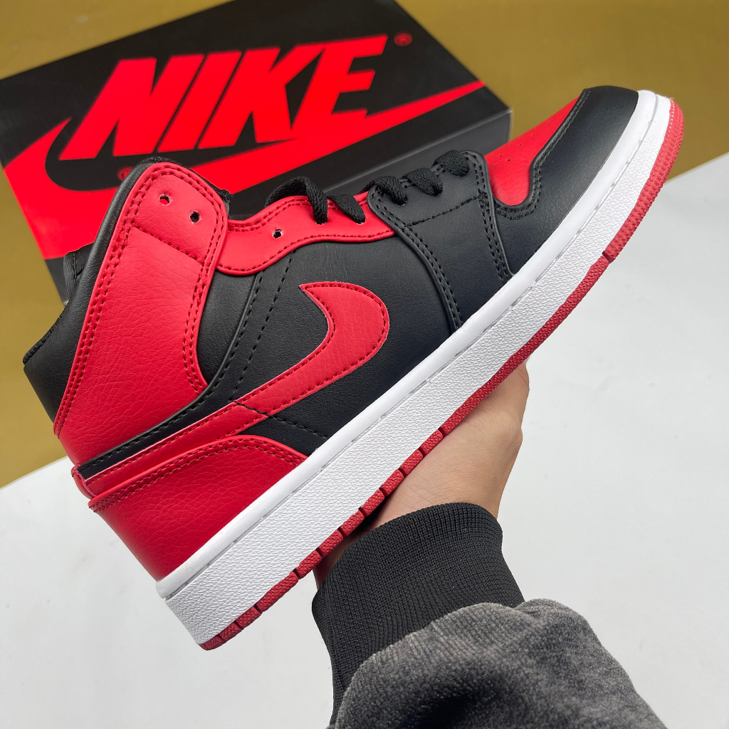 Giày JD1 Mid Banned, JD1 Cao Đỏ Đen - Than.Shoes