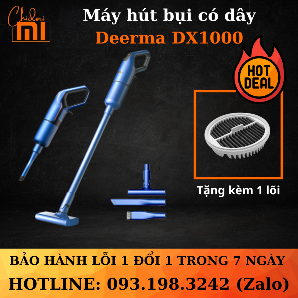 HOẢ TỐC - Máy hút bụi có dây Deerma DX1000 3 đầu hút - 16.000PA - BH Chính Hãng