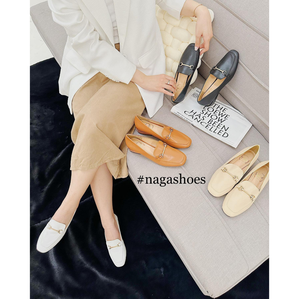 BÚP BÊ NAGASHOES PHỐI KHÓA XOẮN GÓT MẠ VÀNG 3P NAB60