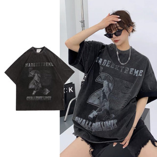 Áo Thun Wash Xám Loang Xumin Form Rộng Chất Cotton In Hình HÌNH MỜ