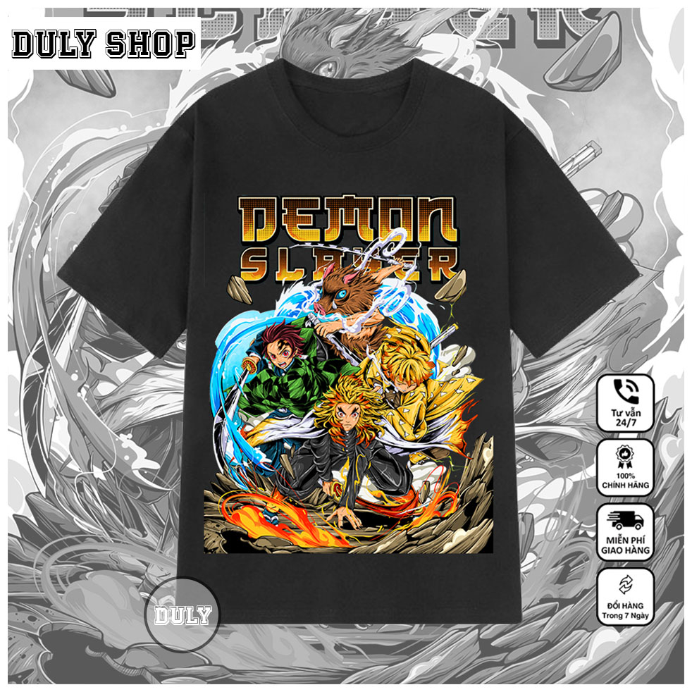 Áo Kimetsu No Yaiba Demon Slayer in hình Hashibira Inosuke, chất thun co giãn 4 chiều, mềm mịn