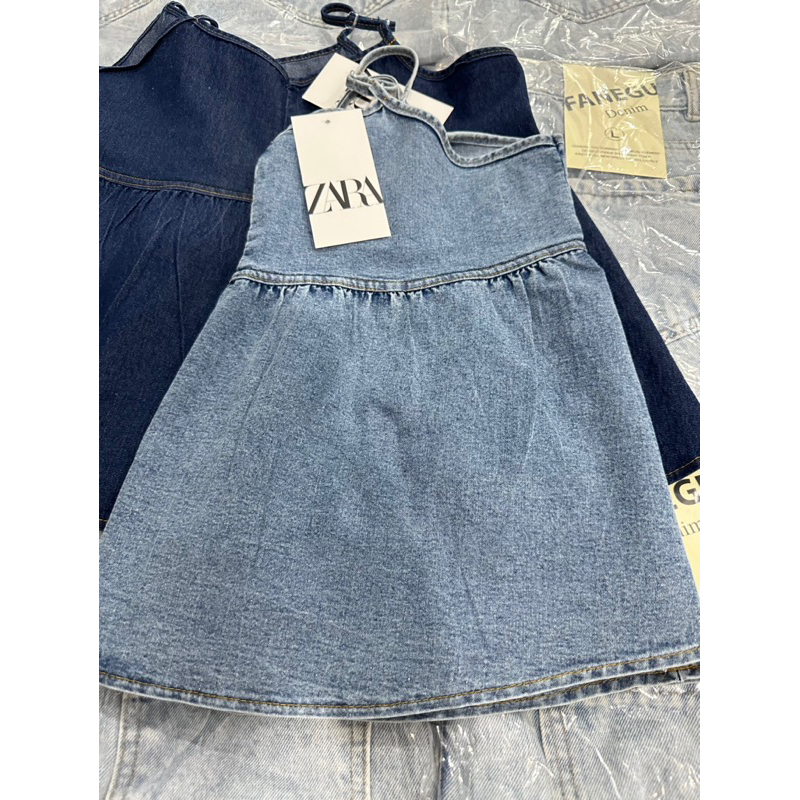 Áo 2 dây babydoll jeans thời trang