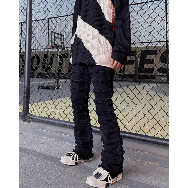 Quần jeans đen dáng slim ôm chân