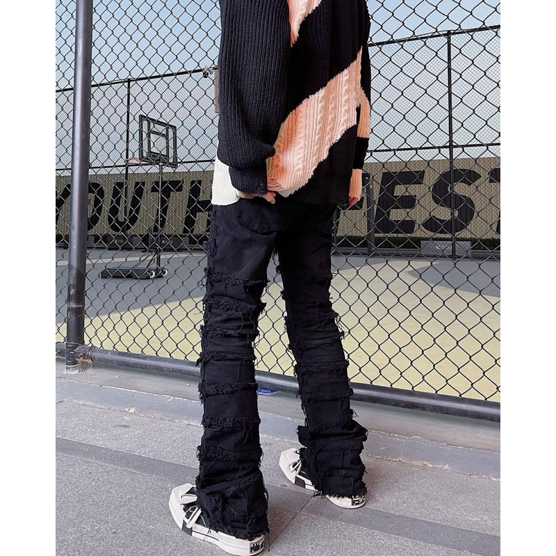 Quần jeans đen dáng slim ôm chân