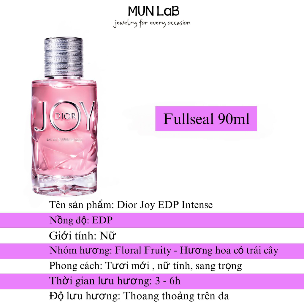 Nước hoa nữ Dior Joy EDP Intense 10ml/90ml - Dầu thơm nữ tính ngọt ngào sang trọng - MUNLAB