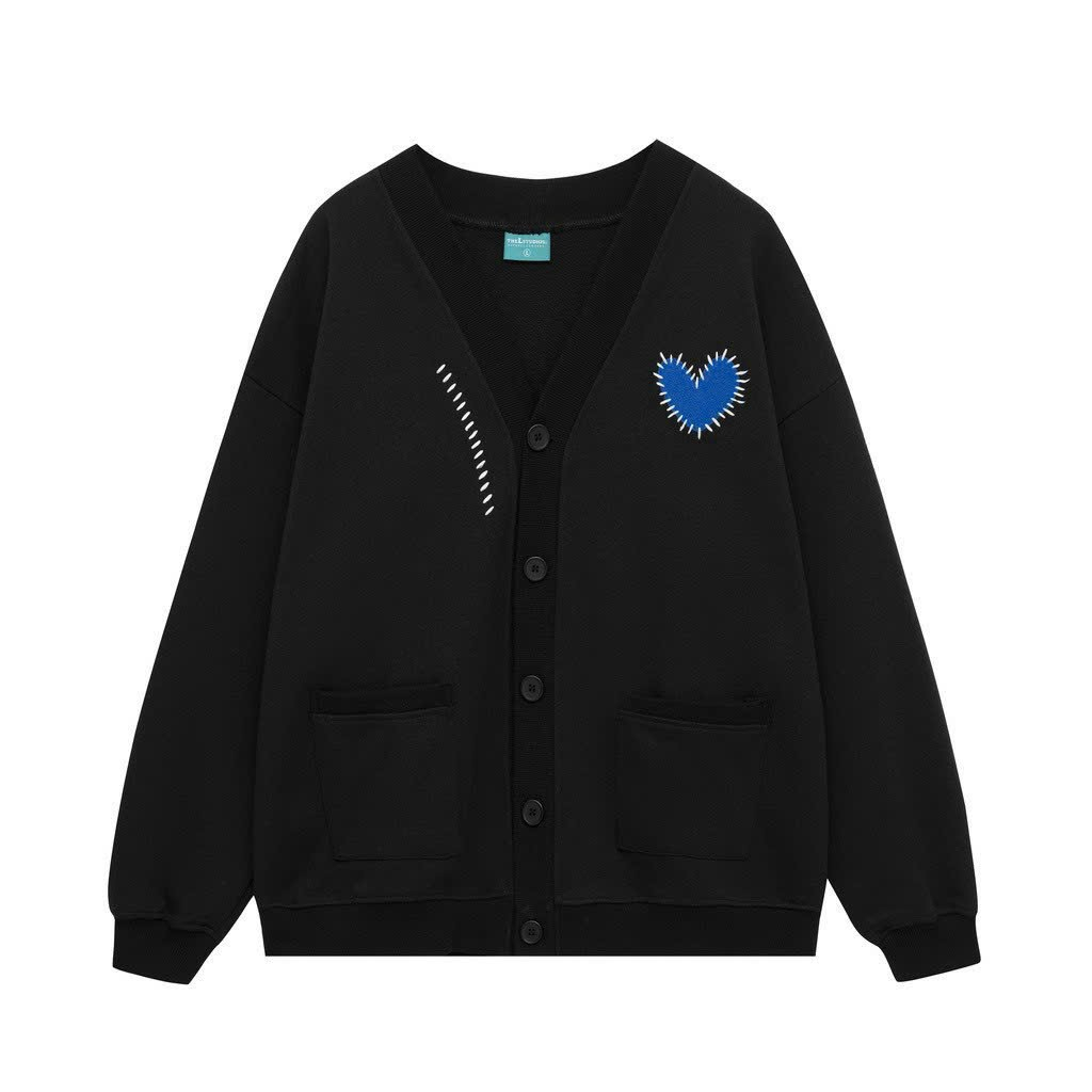 Áo Khoác Cardigan Unisex Nỉ Len Hình Tim heart -Siêu Xinh 💖HOT RẺ ĐẸP💖 Áo Bomber Nam Nữ Cặp Đôi Couple Thu Đông
