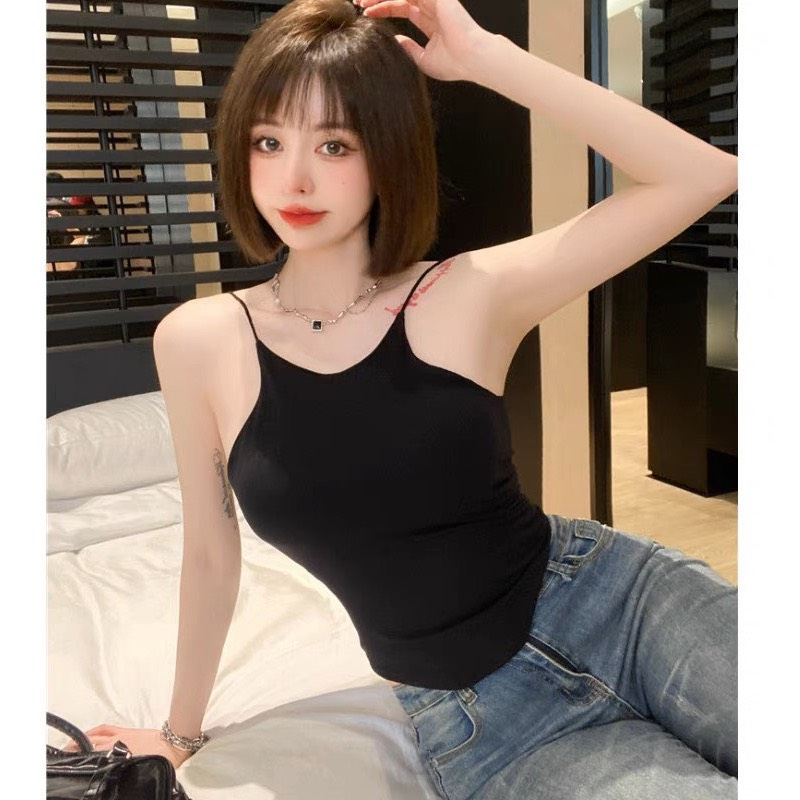 Áo Bra Nữ 2 Dây Mảnh Cổ Yếm Dáng Lửng Có Đệm Ngực Hot Trend 1866