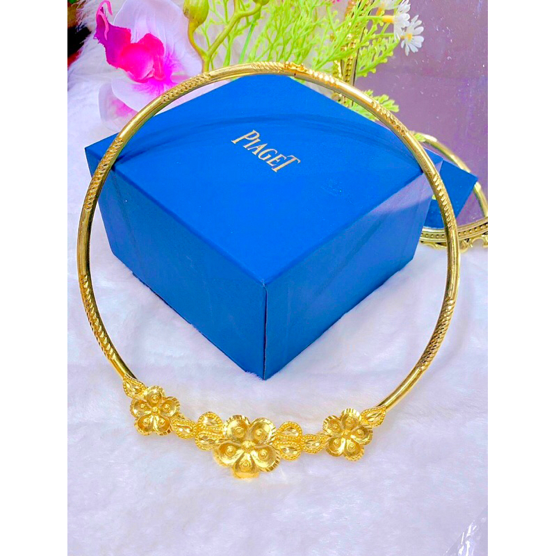 Kiềng hoa 3 bông mạ vàng 24 cao cấp mẫu mới về