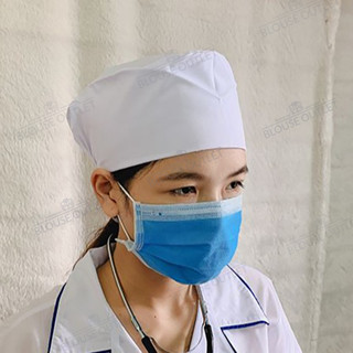 Mũ blouse trắng bác sĩ, điều dưỡng, y tá - Mũ vải blue trắng dược sĩ