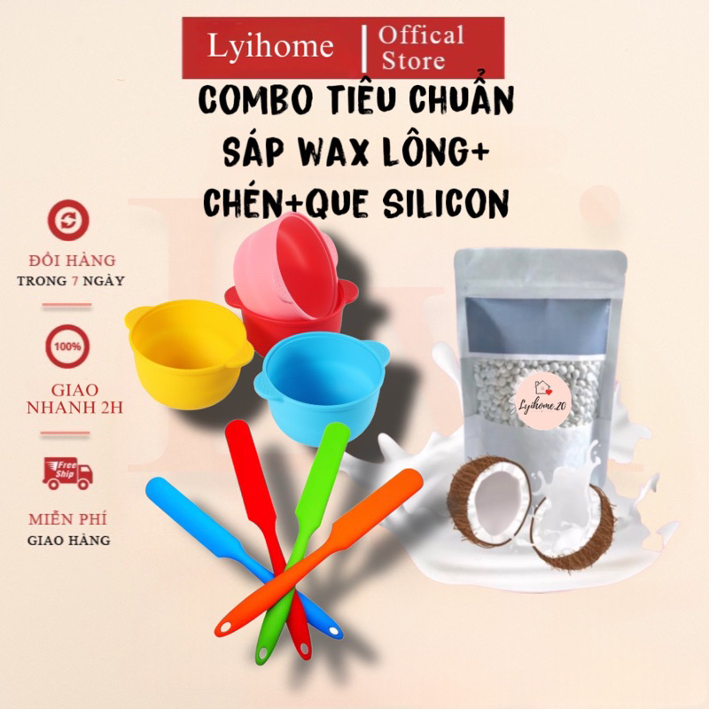 COMBO TIÊU CHUẨN NẤU SÁP WAX LÔNG NÓNG TẨY LÔNG NHANH CHÓNG DÙNG CẢ CHO DA NHẠY CẢM LYIHOME