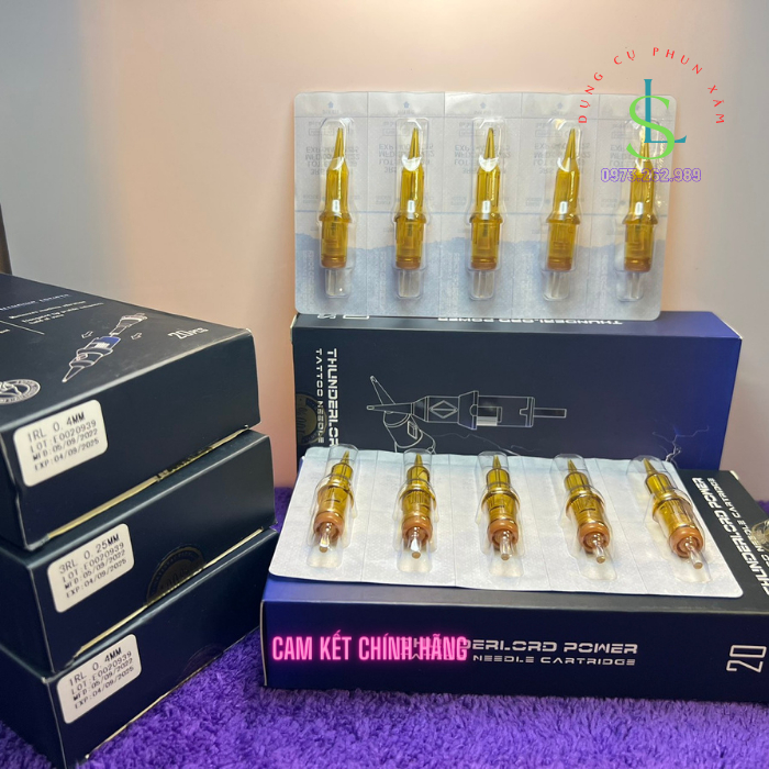 Kim pen vàng Biomaser, kim đạn loại 1, kim pen thunderlord phun xăm tattoo (5 chiếc) / linhshop-hn