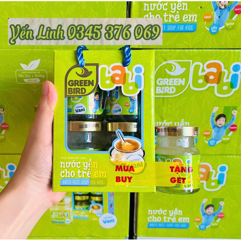 Lốc 4 tặng 1  Yến sào Green bird Babi - nước yến trẻ em