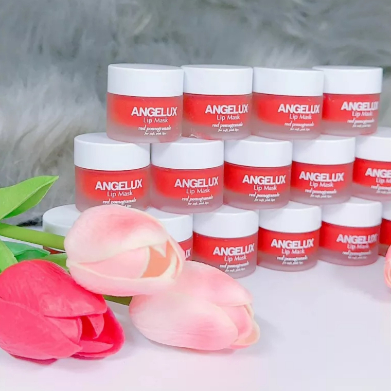 MẶT NẠ NGỦ Ủ MÔI ANGELUX LỰU ĐỎ 10ML-  LÀM HỒNG, MỀM MÔI, GIẢM KHÔ MÔI