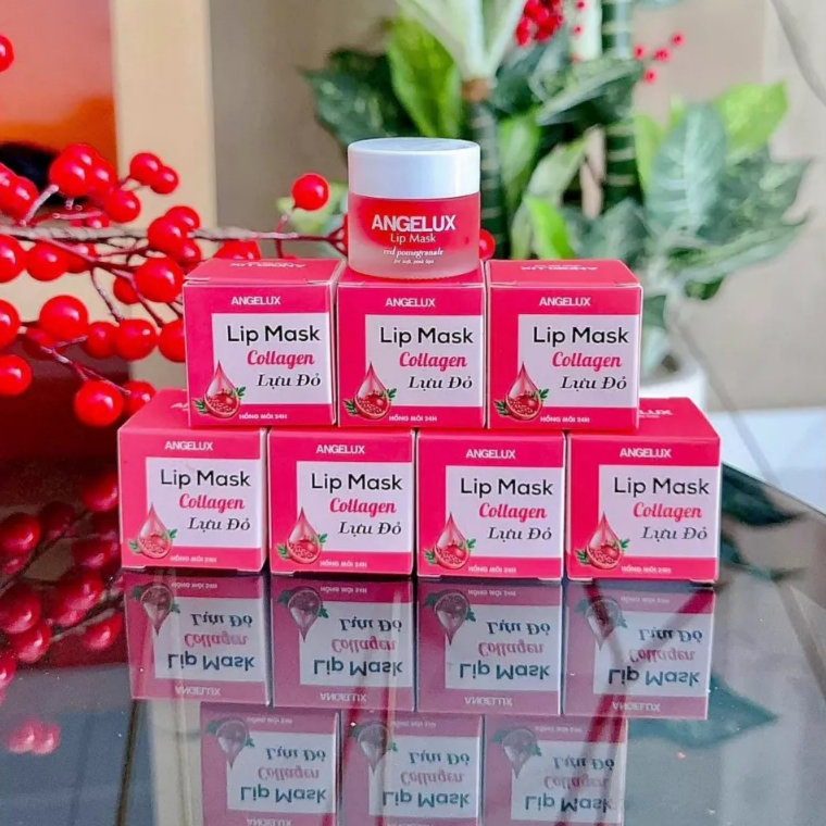 MẶT NẠ NGỦ Ủ MÔI ANGELUX LỰU ĐỎ 10ML-  LÀM HỒNG, MỀM MÔI, GIẢM KHÔ MÔI