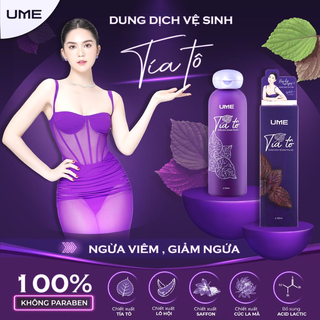 Dung Dịch Vệ Sinh Phụ Nữ Tía Tô Ume, Ddvs Ume Tía Tô Chính Hãng Giúp Khử Mùi Vùng Kín Cân Bằng pH 150ml