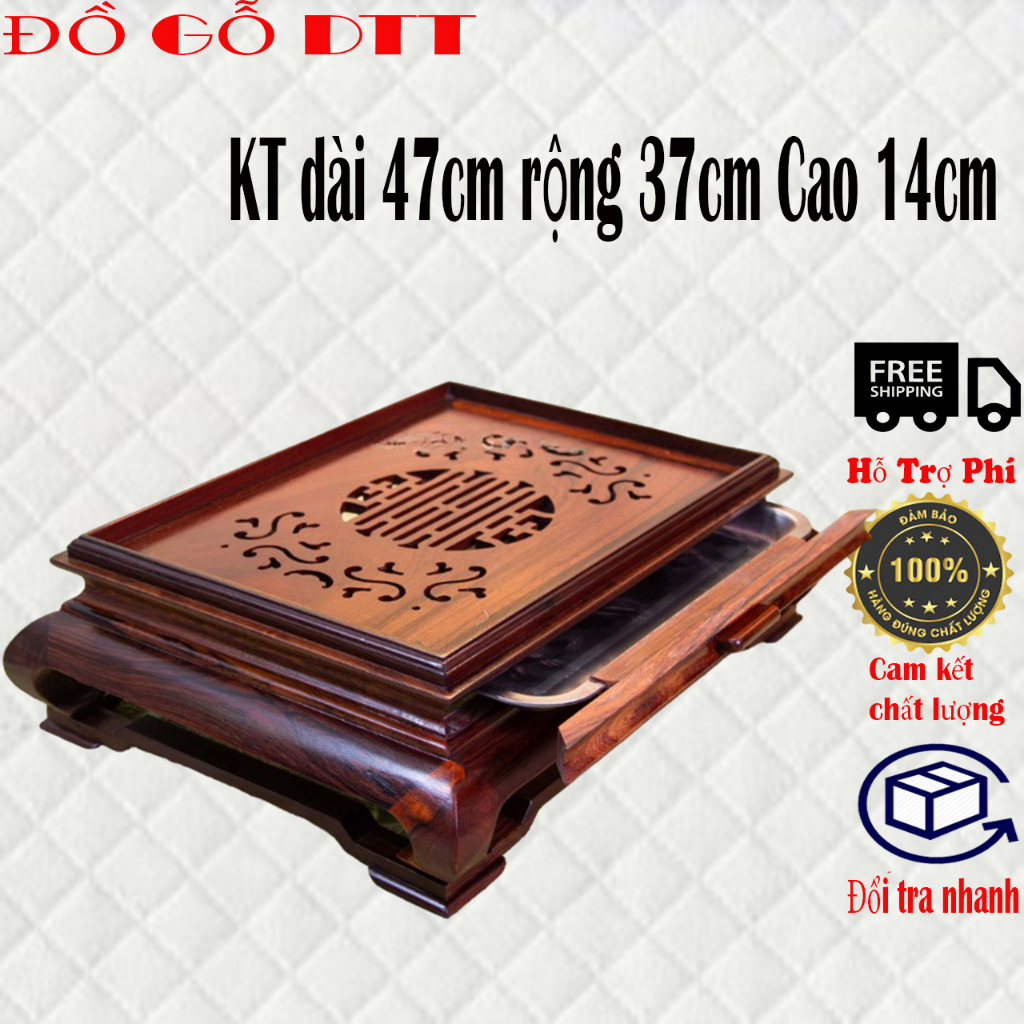 Khay Trà Gỗ Cẩm Lai Thiết Kế Sang Trọng