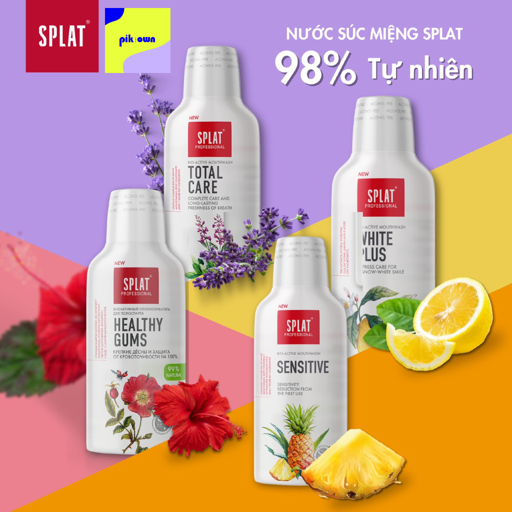 Nước Súc Miệng Thảo Mộc SPLAT Professional Chăm Sóc Răng Nướu Làm Trắng Đem Lại Hơi Thở Thơm Mát 275ml chính hãng từ Nga