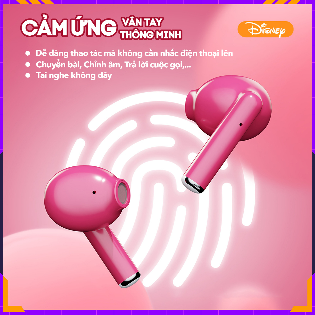 Tai Nghe Bluetooth 5.3 không dây TDX11 Lotso Hồng TWS wireless x Disney Chính Hãng