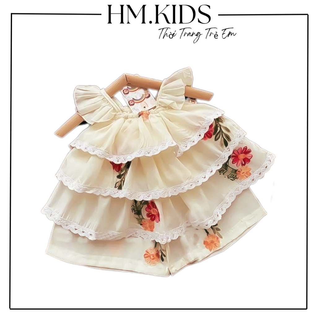 BỘ BOIL THÊU HOA MỀM MƯỢT ĐIỆU ĐÀ CHO BÉ 10- 22KG