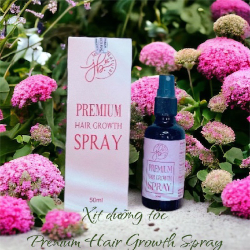 Xịt dưỡng tóc Premium Hair Growth Spray 50ml, nguyên liệu tự nhiên, giúp tóc chắc khỏe và giảm gãy rụng