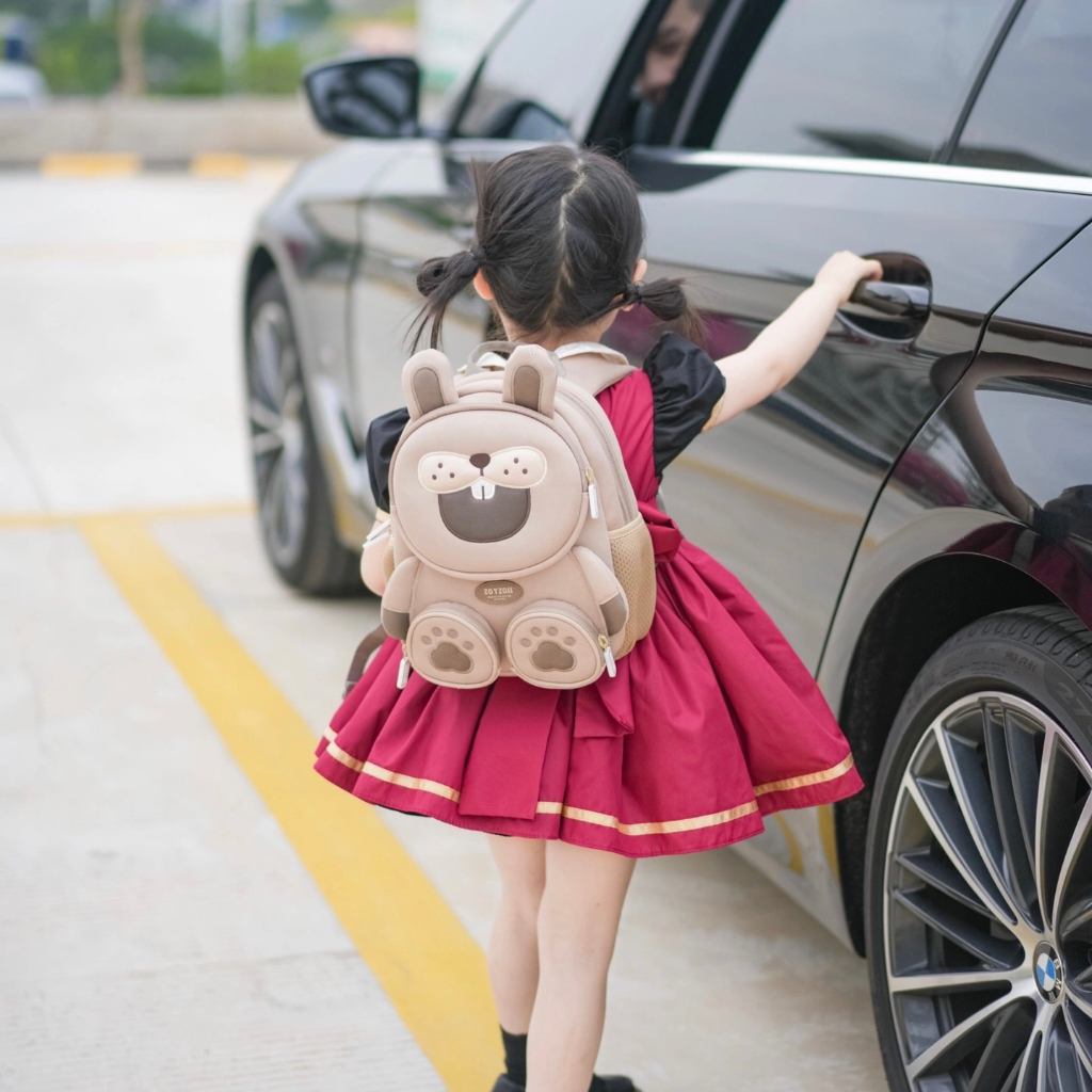 Balo cho bé Zoyzoii B38 hình thú chính hãng, chất vải SBR cao cấp, siêu nhẹ, khóa YKK nhập khẩu Nhật