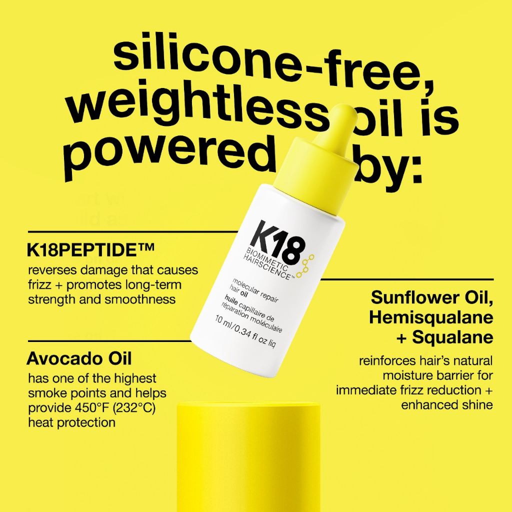 Tinh Dầu Phục Hồi Dưỡng Tóc Bóng Mượt K18 Biomimetic Hairscience Molecular Repair Hair Oil