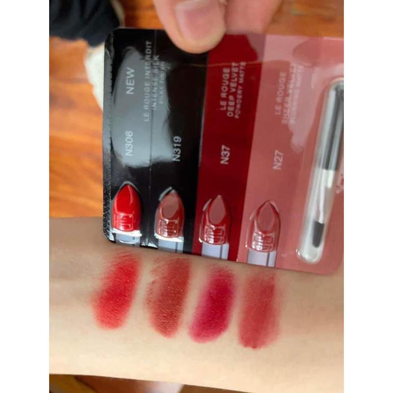 1 set son Givenchy 4 màu son lì mềm môi lâu trôi không khô căng môi màu siêu đẹp màu son tôn da