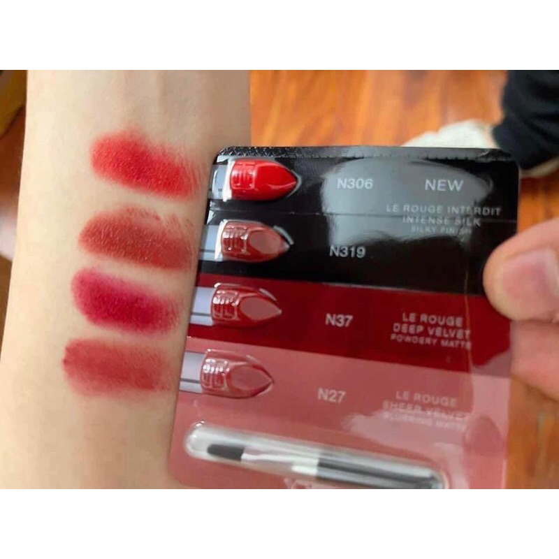 1 set son Givenchy 4 màu son lì mềm môi lâu trôi không khô căng môi màu siêu đẹp màu son tôn da