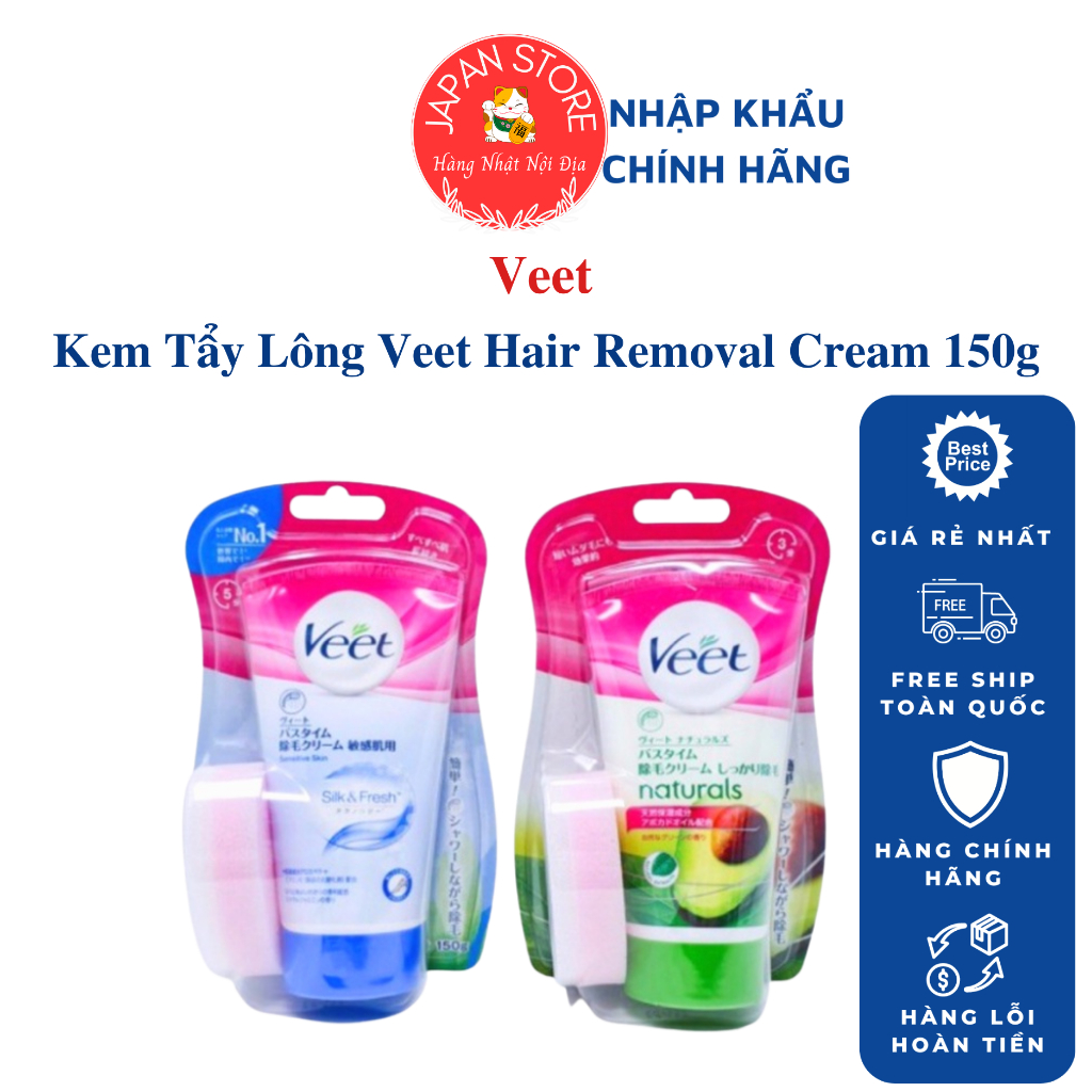 Kem Tẩy Lông Veet Hair Removal Cream Nhật Bản Tuýp 150g