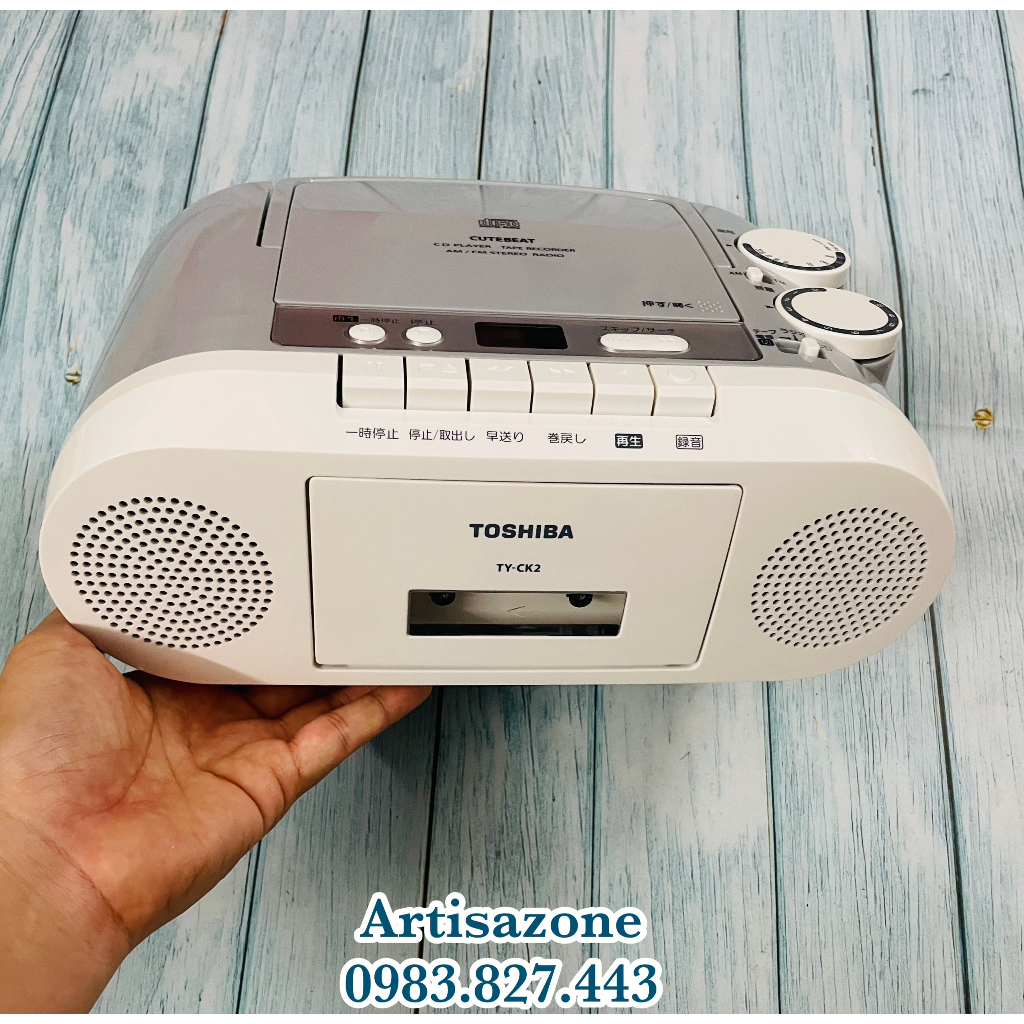 Đài Radio Cassette, CD Toshiba TY-CK2 - Hàng sản xuất cho thị trường nội địa Nhật chạy điện 100V