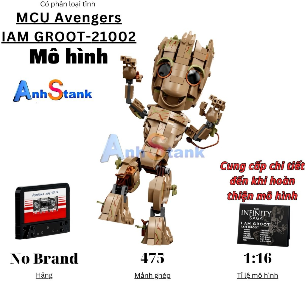 Lego Groot Mô hình technic Marvel quà tặng trang trí cao cấp tương thích với 9686 cung cấp bởi AnhStank
