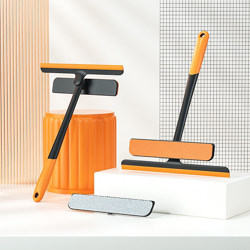 Cây lau kính 3 chức năng kèm gạt nước silicon xoay 360 độ tiện lợi