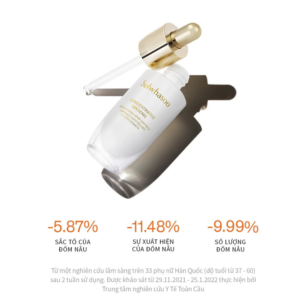 Tinh chất nhân sâm cô đặc SULWHASOO dưỡng da trắng sáng, làm mờ đốm nâu - CONCENTRATED GINSENG BRIGHTENING SPOT AMPOULE