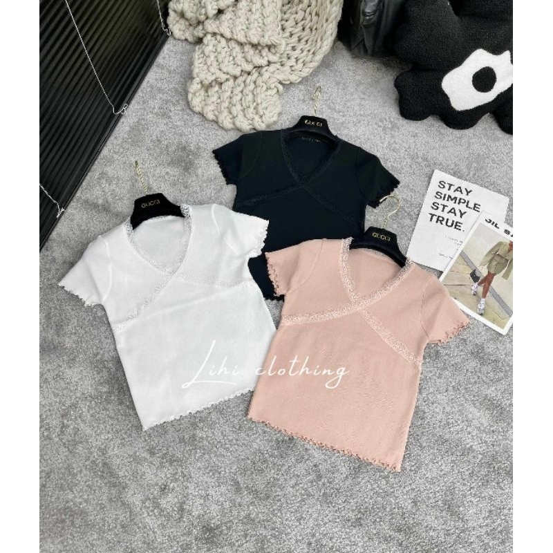 Áo len montoghi ren cổ hàng QC