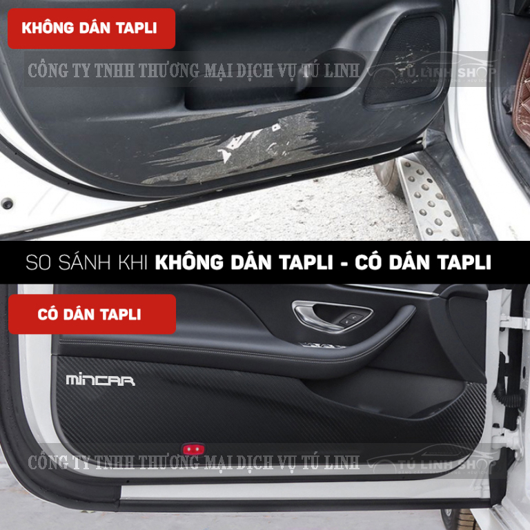 Bộ 4 Tấm dán Tapli xe Suzuki XL7, Ertiga, Swift chống xước tapi cửa ô tô bằng Carbon Air Fiber cao cấp