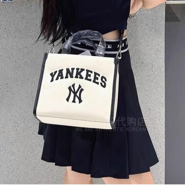 (Ảnh Thật ) Túi Tote Ny La, Túi Đeo Chéo Mlb Varsity Basic Canvas Mini Mẫu Mới - Siêu Hot