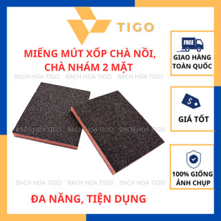 1 miếng mút xốp chà nồi, chà nhám 2 mặt đa năng, tiện dụng